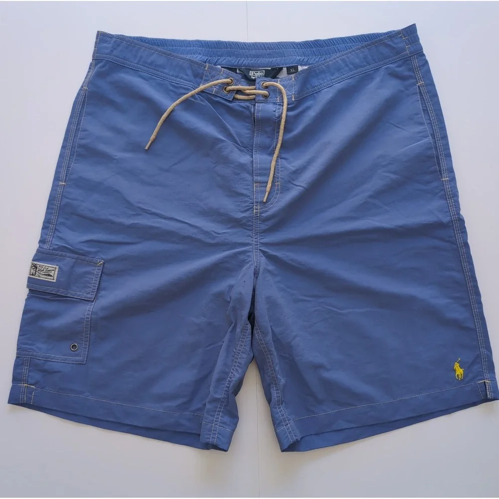 Vintage Polo Ralph Lauren Board Shorts Mens XL Blue Unlined Beach Casual Shorts